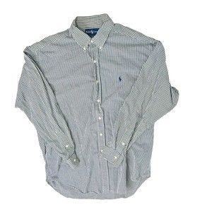 RALPH LAUREN Button Shirt Size Large Plaid‎ Long Sleeve Casual Black